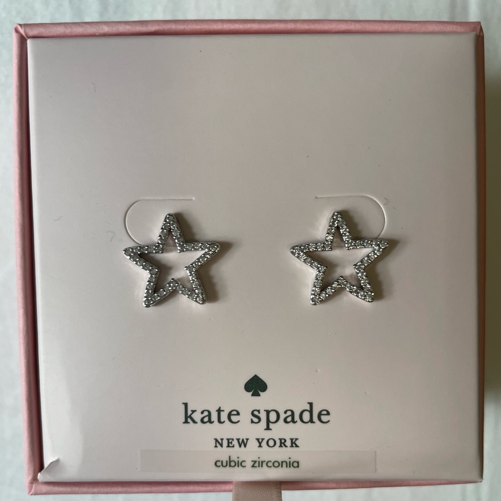 NEW Kate Spade Glittering Silver Star Earrings